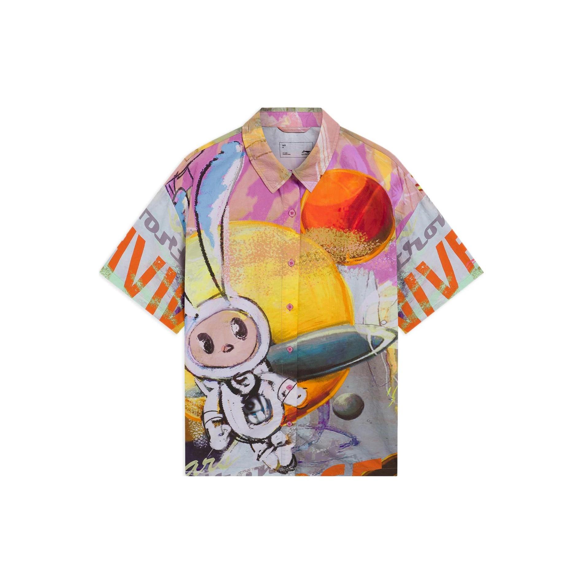 Li-Ning Cartoon Graphic Shirts Multi-Color Men s ASHS899-1 XL
