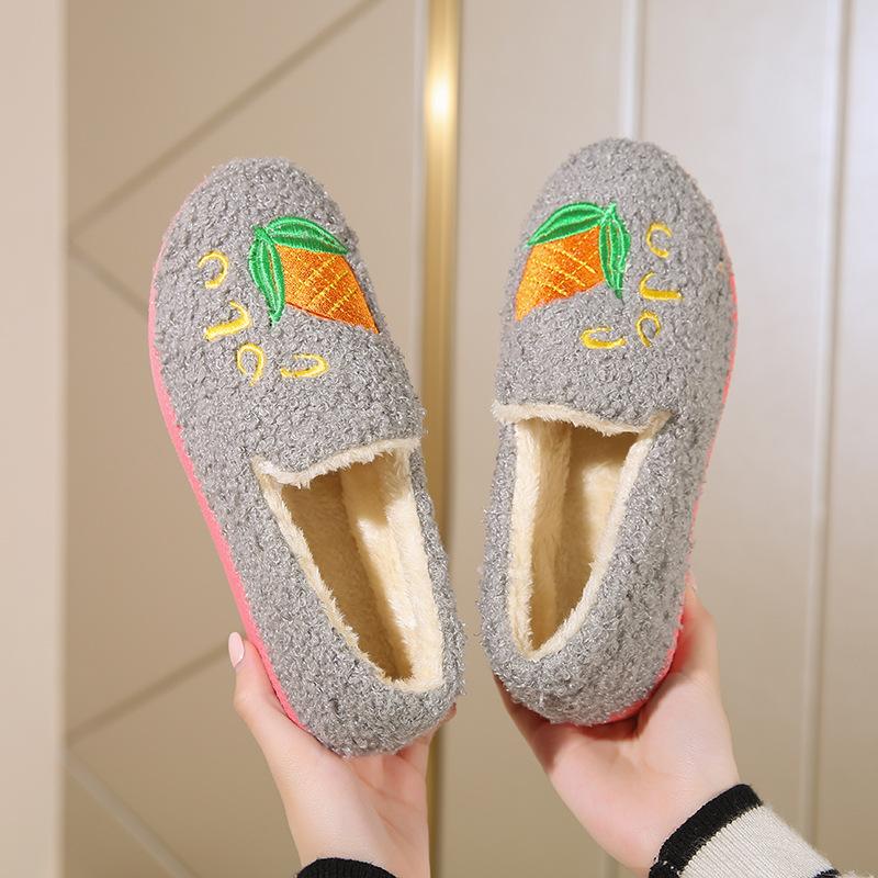 2025 winter new home cotton mop piled thickened casual cotton shoes non-slip soft sole mother shoes indoor cotton mop