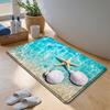 Badezimmermatte im Meeres-Design - Ultraweicher Schwammteppich - Schnelle Absorption & Schnelltrocknend - Rutschfest & Hautfreundlich - Badezimmerdekoration