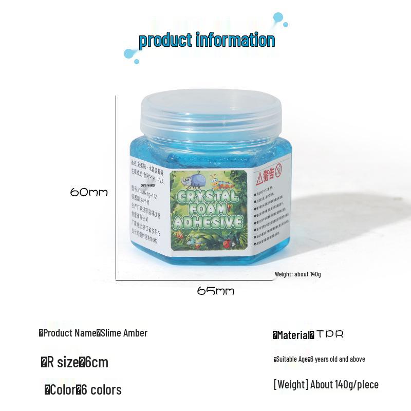 Amber Crystal Insect Slime: Safe Non-Sticky Prank Toy for Kids