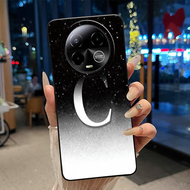 Black Case For BLU Bold K50 Soft Silicone Anti-scratch Casing For BLU Bold K50 Lucky A-Z Letter Pink Shiny Starry Sky Back Cover