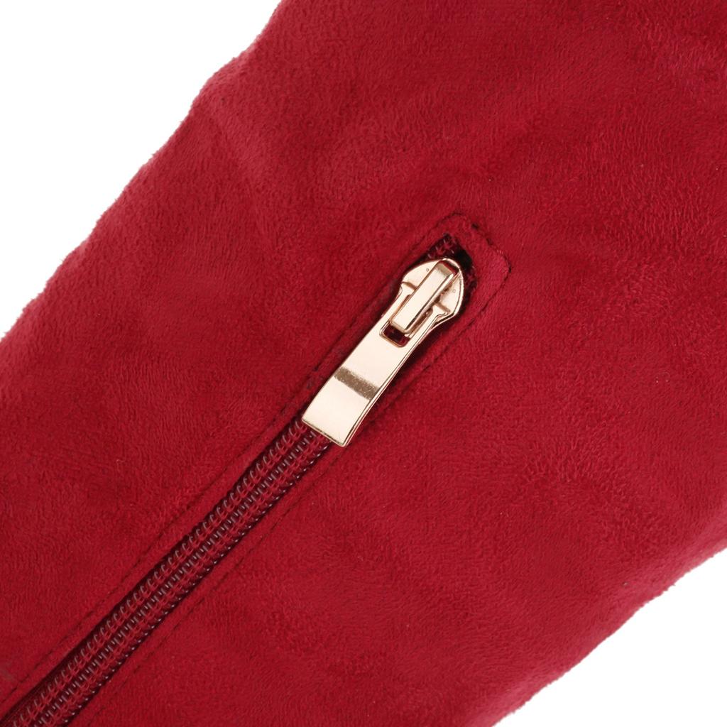 Women's High-heeled Boots Autumn and Winter New Simple Temperament Thick Heel Large Size Suede Medium Boots