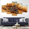 Leinwand Gemälde Modular 5 Stück Gedruckt Motorrad Rally Racer Bild Dekor Für Wohnzimmer Wand Kunst Poster Kein Rahmen