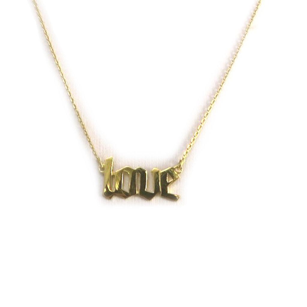 Les Trésors De Lily [N2856] - Gold Plated 'Love' Necklace - 20x11 Mm (gothic)