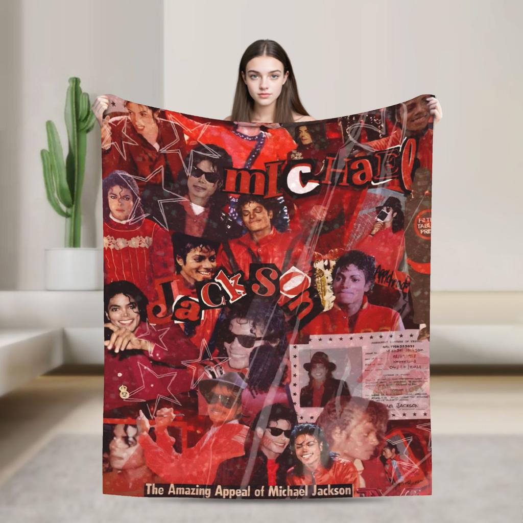 MJ King Of Pop Michael J-jackson Super Soft Blanket Plush Bedding Throws Funny Couch Chair Flannel Bedspread Sofa Bed Cover