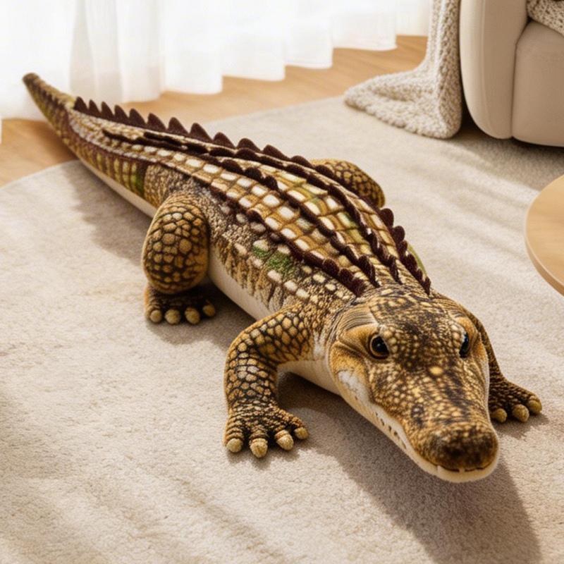 65cm Krokodil Alligator Gesimuleerd Dier Pluche Speelgoed Gevuld Eng Pluche Groen Bruin Grijs Pop Man Cadeau 65cm bruin