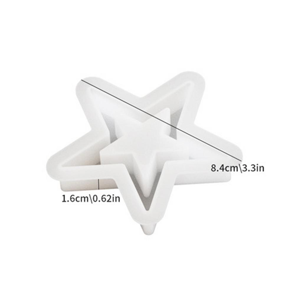 Silicone Star Mould Star Resin Molds Desktop Ornament Silicone Mould Hollow Star Shaped Mold Festive Candle Mold for Crafting