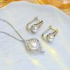 Fashion Leaves Leaf Necklace Earings Freshwater Pearl Jewelry Sets For Women Freshwater Pearl Necklace Pearl Earrings