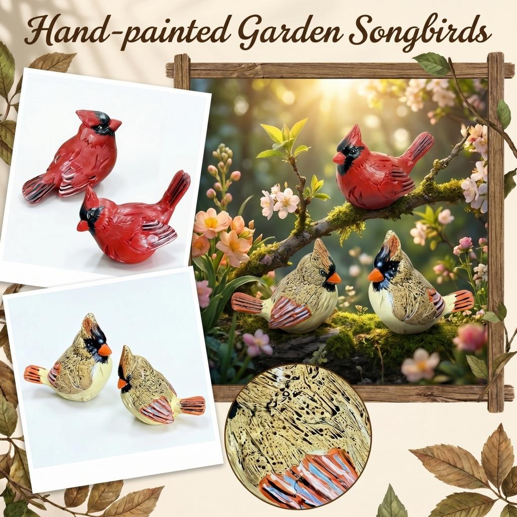 Outdoor Resin Bird Statue Garden Decoration Small Detailed Bird Figurine for Yard Patio Lawn Home Accent