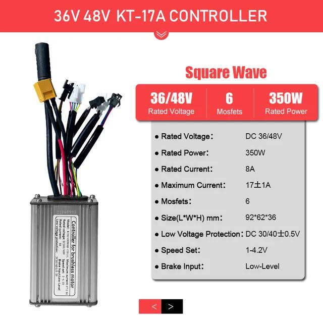 KT 36V 48V Aluminum Accessory Brushless Electric Bike Scooter Controller Light Function Compatible 250W Electric Bicycle Parts