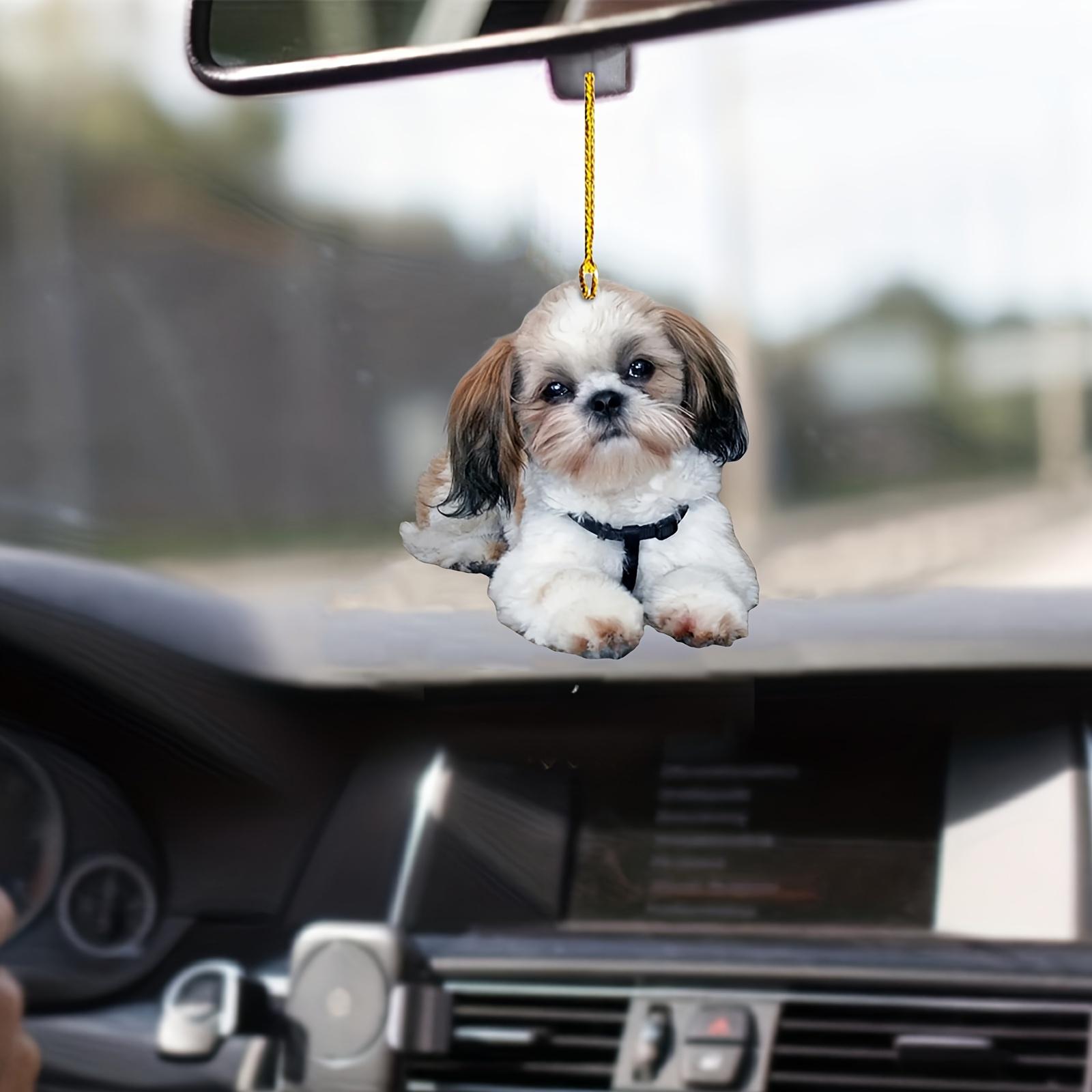 

2D Акриловий Аксесуар для Автомобіля Собака Ші-Тцу - Яскравий Дизайн для Інтер єру Автомобіля, Святковий Декор, Брелок, Підвіска для Рюкзака