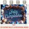 Party Backdrop Birthday Balloon Blue Silver Photo Booth Background Front Door Decor