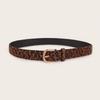 Women Leopard Print PU Leather Pin Buckle Waist Belt Fashionable Animal Pattern for Jeans Dresses and Various Outfit