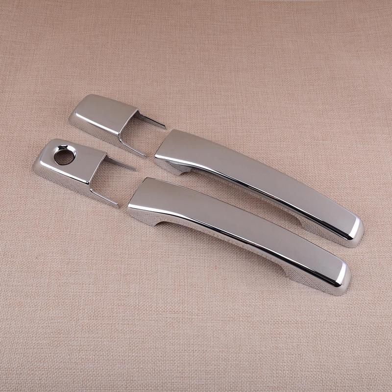 Car Silver Exterior Side Door Handle Cover Cap Trim Fit For Mitsubishi Pajero Shogun V80 2007-