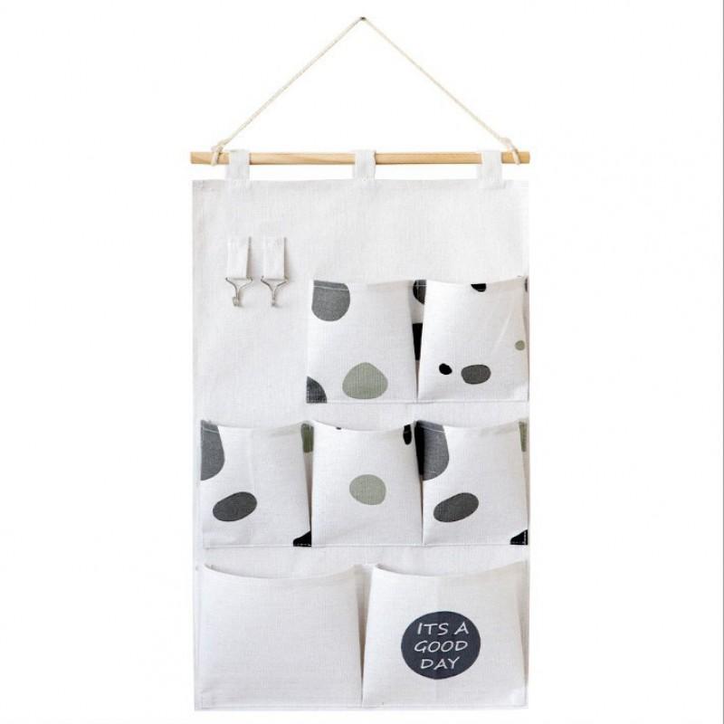 Cotton Linen Wall Hanging Organizer Pocket Storage Bag Door Back Bedroom Bathroom Kitchen Closet