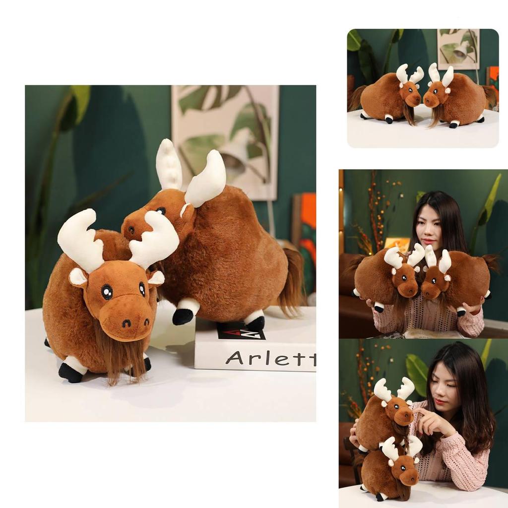 Adorable Plush Cartoon Moose Toy For Children Soft And Cuddly Christmas Gift