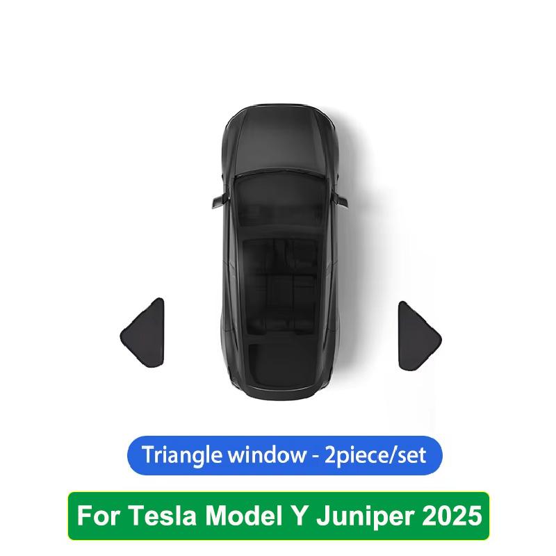For Tesla Model Y Juniper 2025 Launch Sun Shade Front Rear Side Window Sunshade Windshield Sun Visor Outdoor Camping Accessories Triangle window 2PC