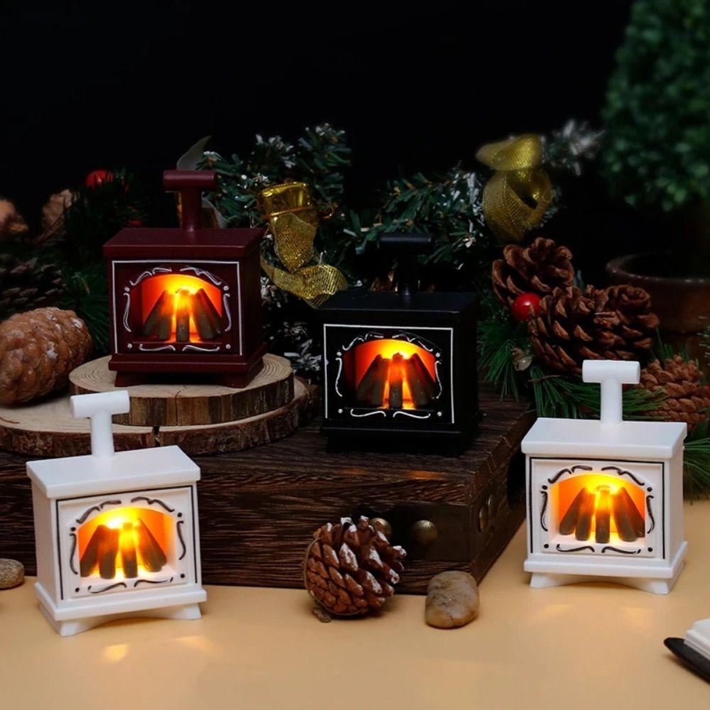 Retro Mini LED Kaminlampe Kreatives elektronisches Kerzenlicht Weihnachts-Halloween-Dekor