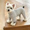 Dog Clothes Winter Fleece Striped Four-Legged Suit Pajamas for Teddy Bichon Small Dogs Base Layer
