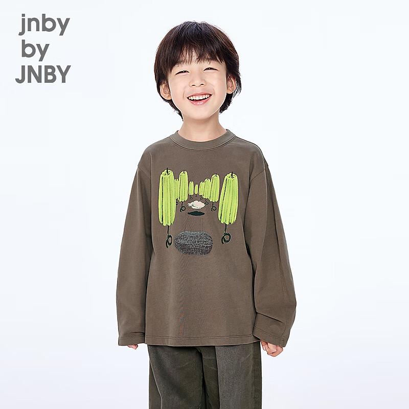 Хлопковая футболка JNBY для детей, унисекс, с длинным рукавом 130