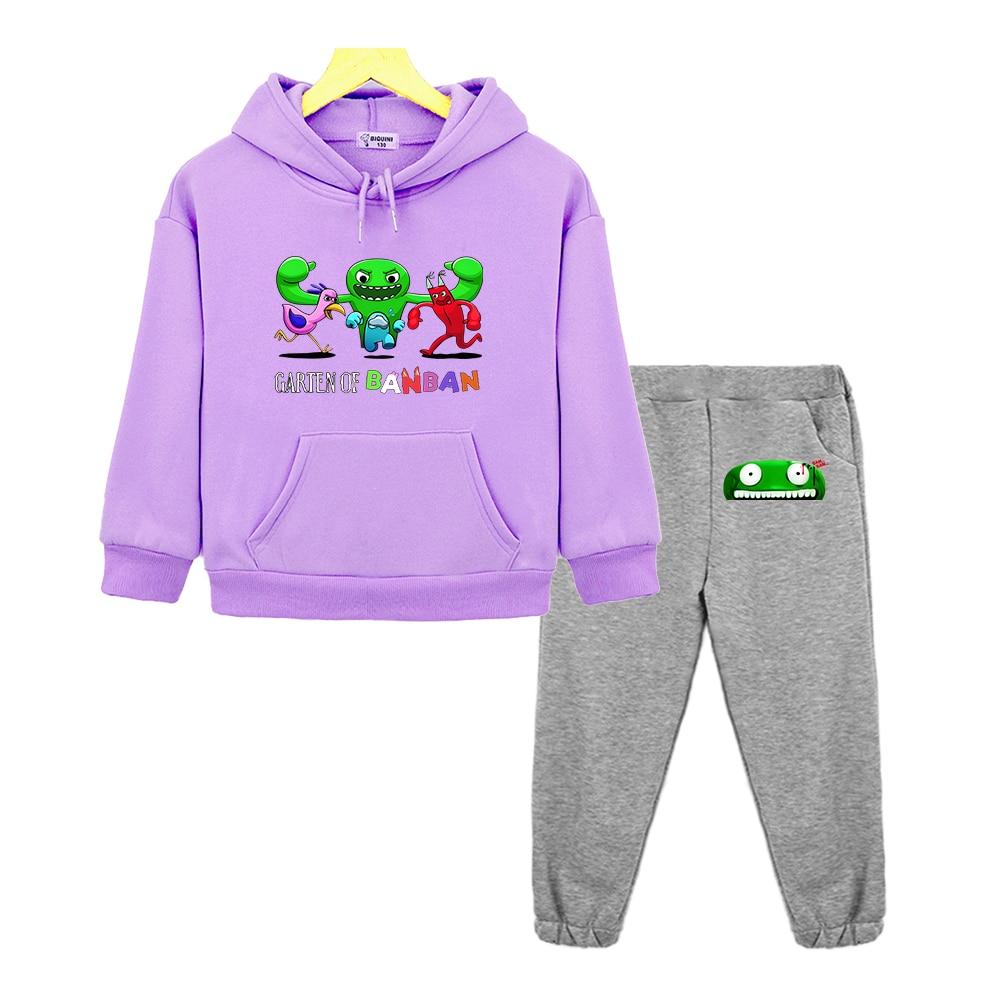 Game Garten of Banban Monster Print Hoodie Seturi Casual Manecă lungă Bebeluș Copii Hanorace Moale Kawaii Desene Animat Băieți/Fete Topuri Hanorac fleece