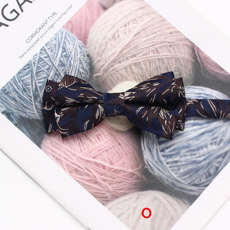 Färgvävd Jacquard Herrfluga 6cm Dubbellager Randig Liten Blomma Affärs Retro Kostym Skjorta Fluga