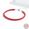 Original nouveau argent argent Bracelet à bricoler soi-même accessoires corde rouge européenne et américaine transfrontalière réglable