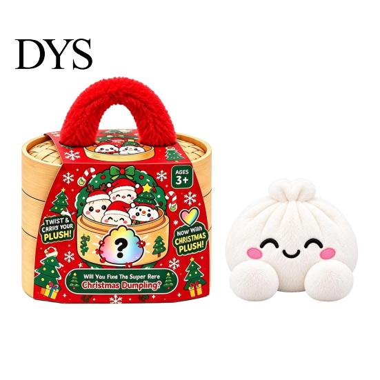Plush Dumpling Decor Christmas Squeeze Toy, Steamed Bun Plushie for Stress Toy Relief, Stuffed Fidget Party Favors Sensory