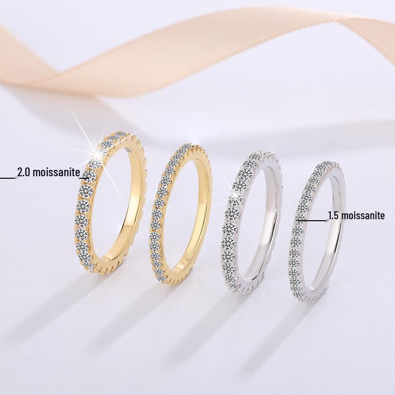 S925 Sterling Silver Star Moissanite Women's Ring