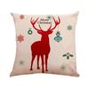 Christmas Red Deer Christmas Style Cotton Linen 45X45CM Cushion Cover Waist Pillow Case Living Room Chair Sofa Home Decoration