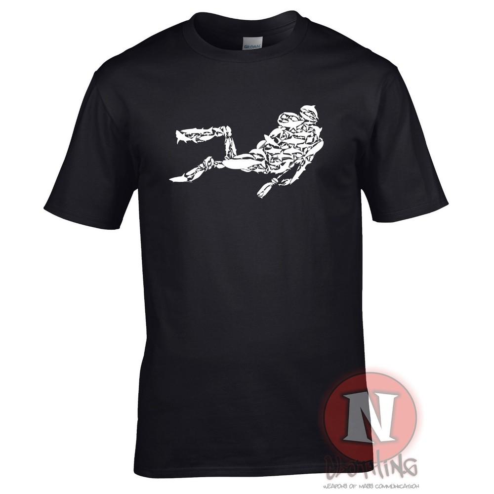 Scuba Diver Graphic TShirt Shark Whale Dolphin Divers Tee Shirt