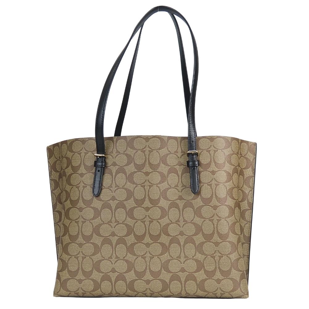 Used COACH Tote Bag Signature 1665 PVC/leather Brown black casual