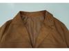 Vintage Brown Loose Fit Women's Long Sleeve Blazer with Pockets