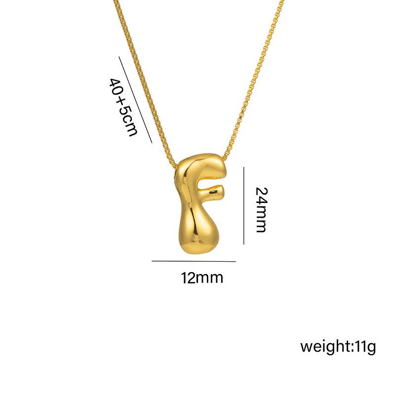 Creative A-Z Balloon Bubble Letter Pendant Neckalce for Women Gold Plated Chunky Initial Necklaces Jewelry Birthday Gift