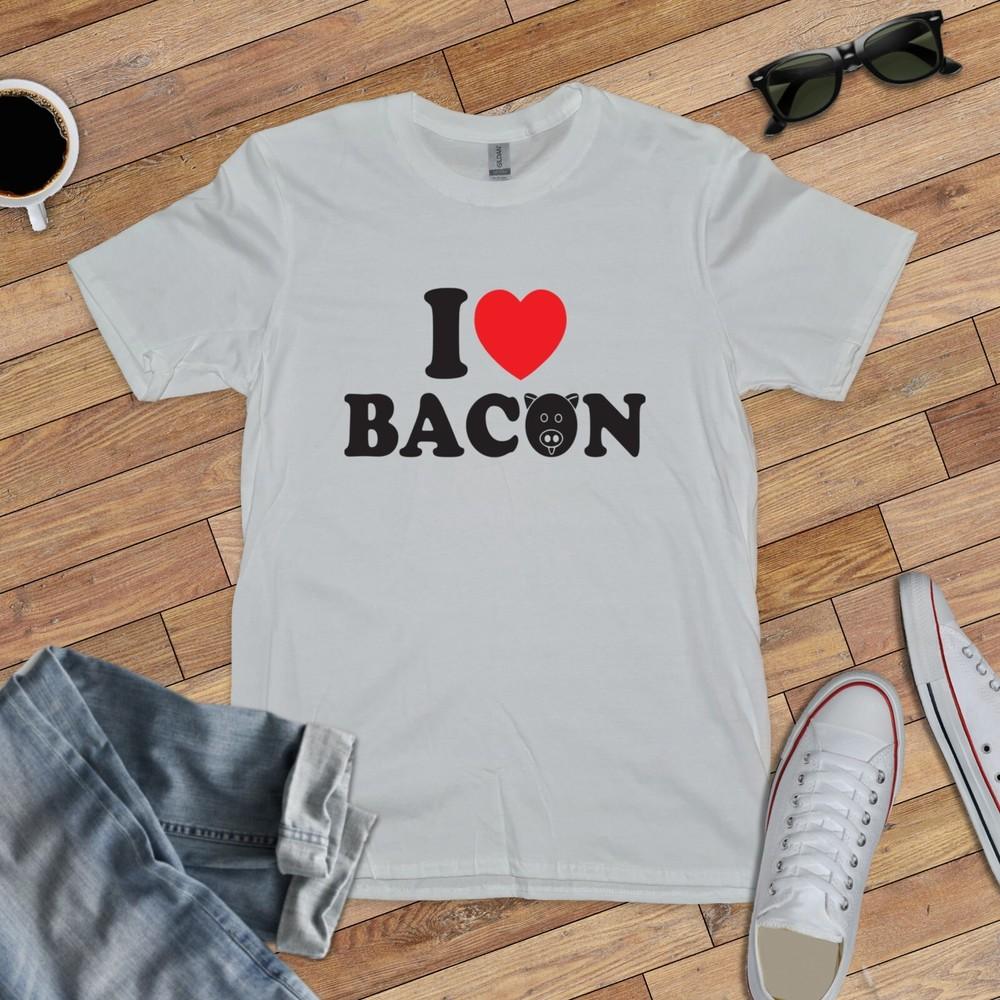 I LOVE BACON T-SHIRT (hangover pig pigs ham pork hotdog food meat sausage ny) Unisex T-Shirt S
