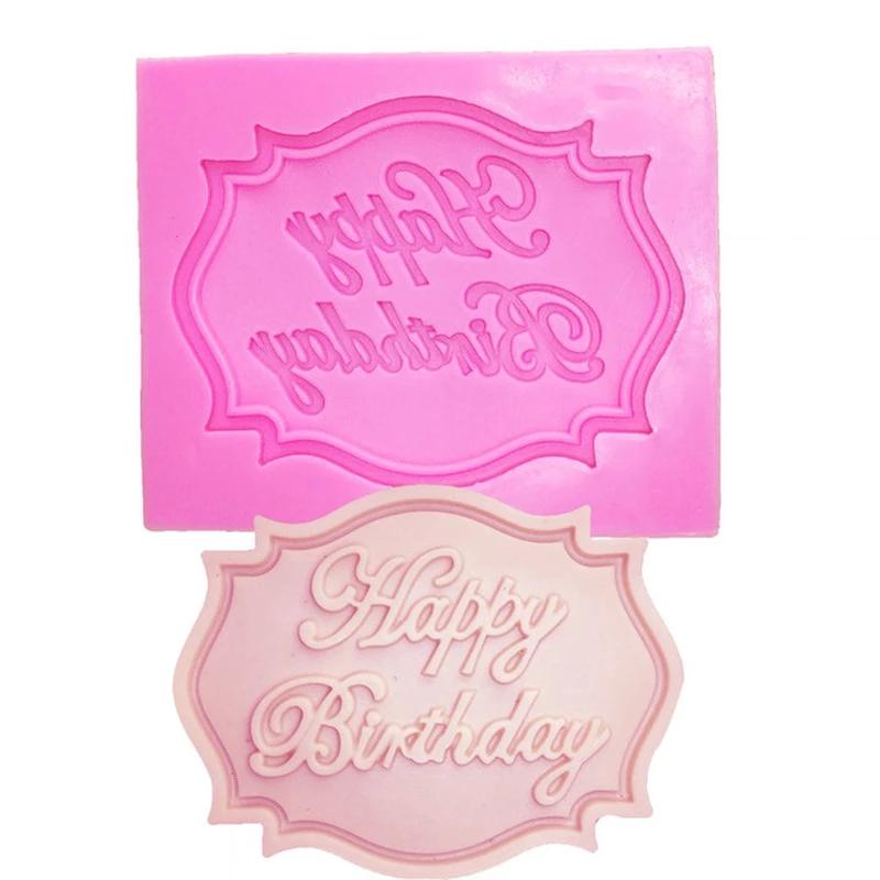 Silicone Mold Chocolate Fondant Cake Decoration Tools Cupcake Mould HAPPY BIRTHDAY Baking Mold