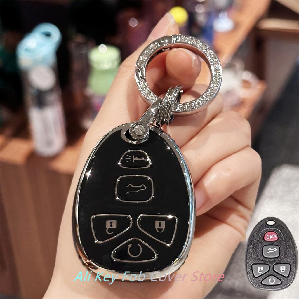 Key Fob Cover with Leather Keychain for For Chevy Malibu 2004 2005 2006 2007 2008 2009 2010 2012 For Cobalt For Pontiac G5 G6 Fo