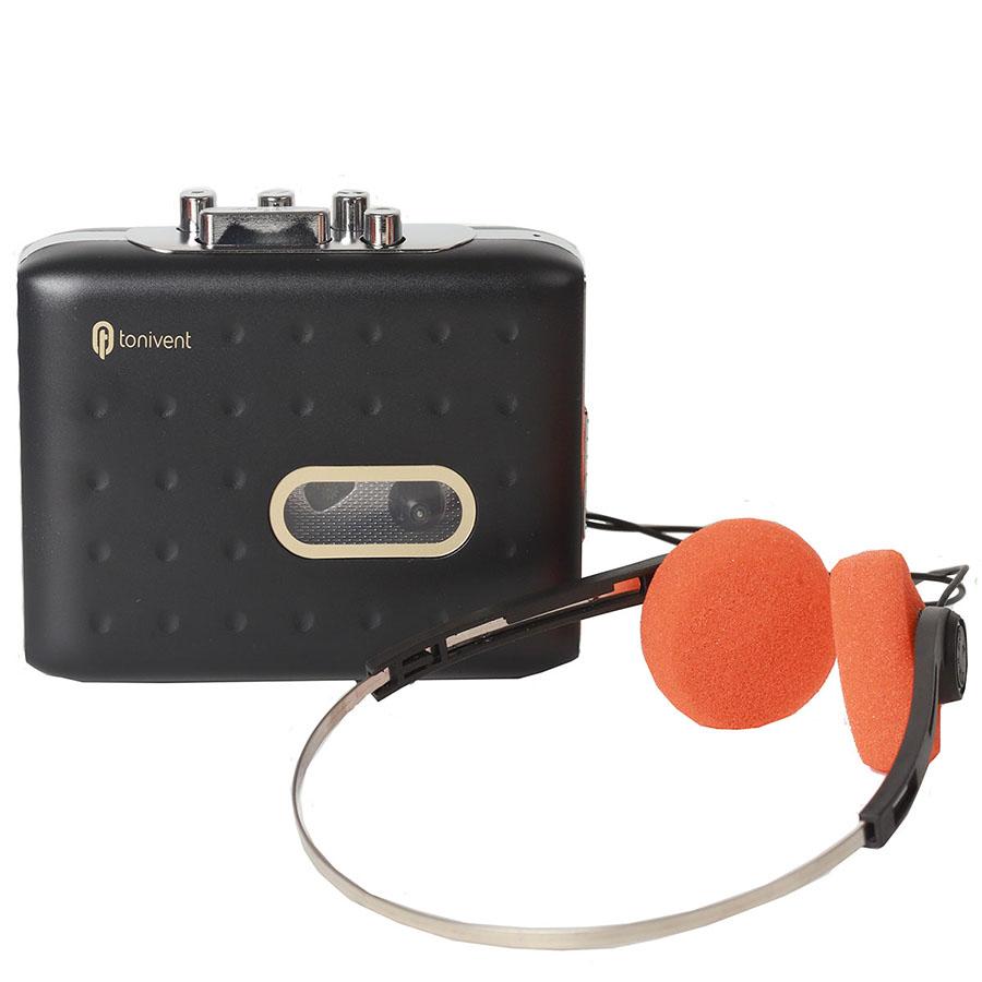 

Портативный кассетный плеер Кассетный магнитофон Встроенный микрофон USB C Конвертер кассетной ленты в MP3 Кассетный плеер с наушниками чёрный