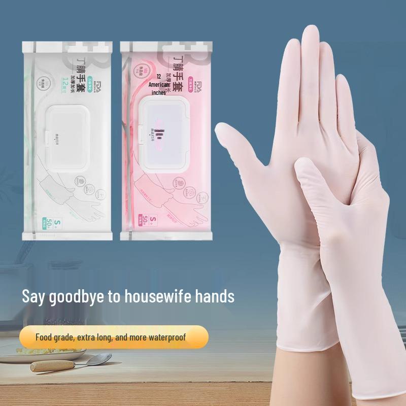 Durable Waterproof Latex Nitrile Cleaning Gloves for Household and Kitchen Tasks