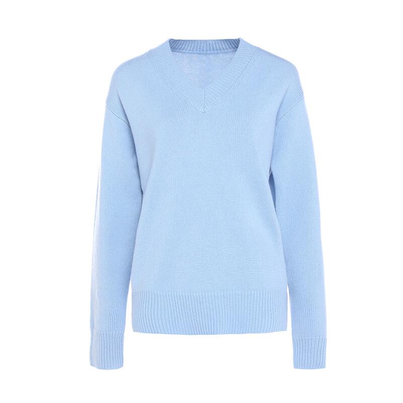 G·TENNA Women's V-Neck Dropped Shoulder Cashmere Sweater