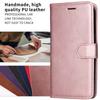 For iPhone 17 Pro Leather Wallet Case with Strap Solid Color Phone Stand Cover