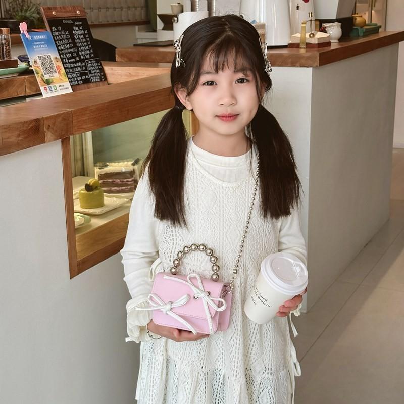 Stylish Gender Neutral Mini Shoulder Bag For Children With Cute Bow And Beaded Accents