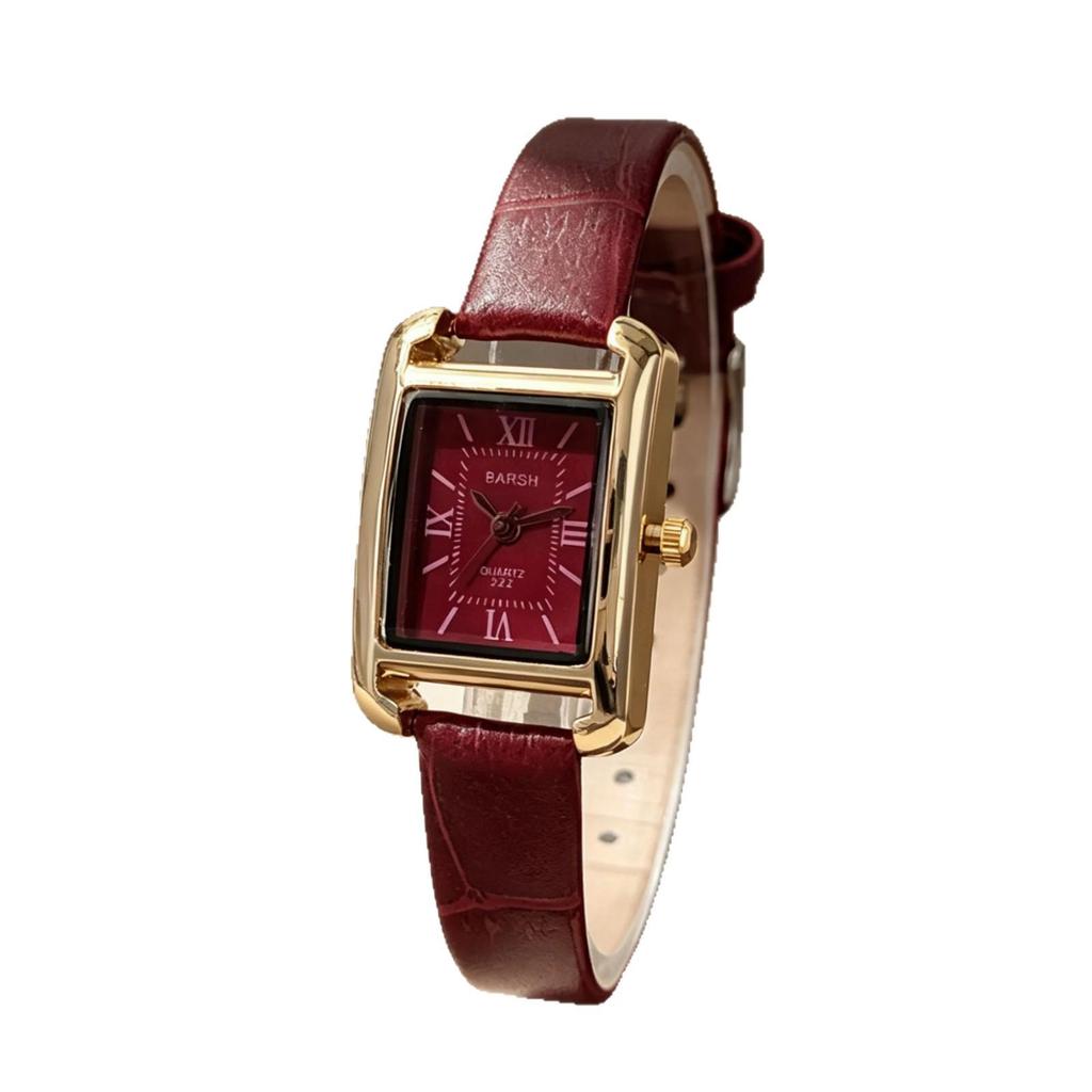 Ceas de damă retro roman pătrat cu curea din piele, cu mecanism cu quartz - Design elegant și simplu