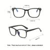 2pcs Women's Square Blue Light Blocking Glasses - Minimalist Black & Clear Perfect for School/Office Use