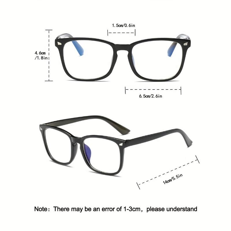 2pcs Women's Square Blue Light Blocking Glasses - Minimalist Black & Clear Perfect for School/Office Use