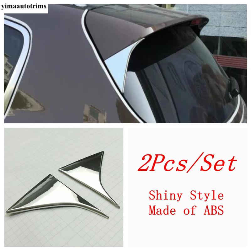 For Kia Sportage 4 2016 2017 2018   ABS Chrome Rear Window Spoiler Side Wing Triangle Cover Trim External Accessories
