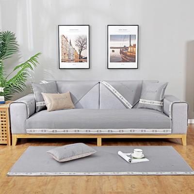 Summer Luxury Ice Silk Sofa Cushion Non-slip Mat Cushion Washing Four Seasons Universal Solid Color Sofa Cover Cover.
