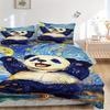 3pcs Panda Night Bedding Cover Set, Fashion Classic Popular Print Bedding Set, Soft Comfortable, All Season Use, For Bedroom, Guest Rooma0819198