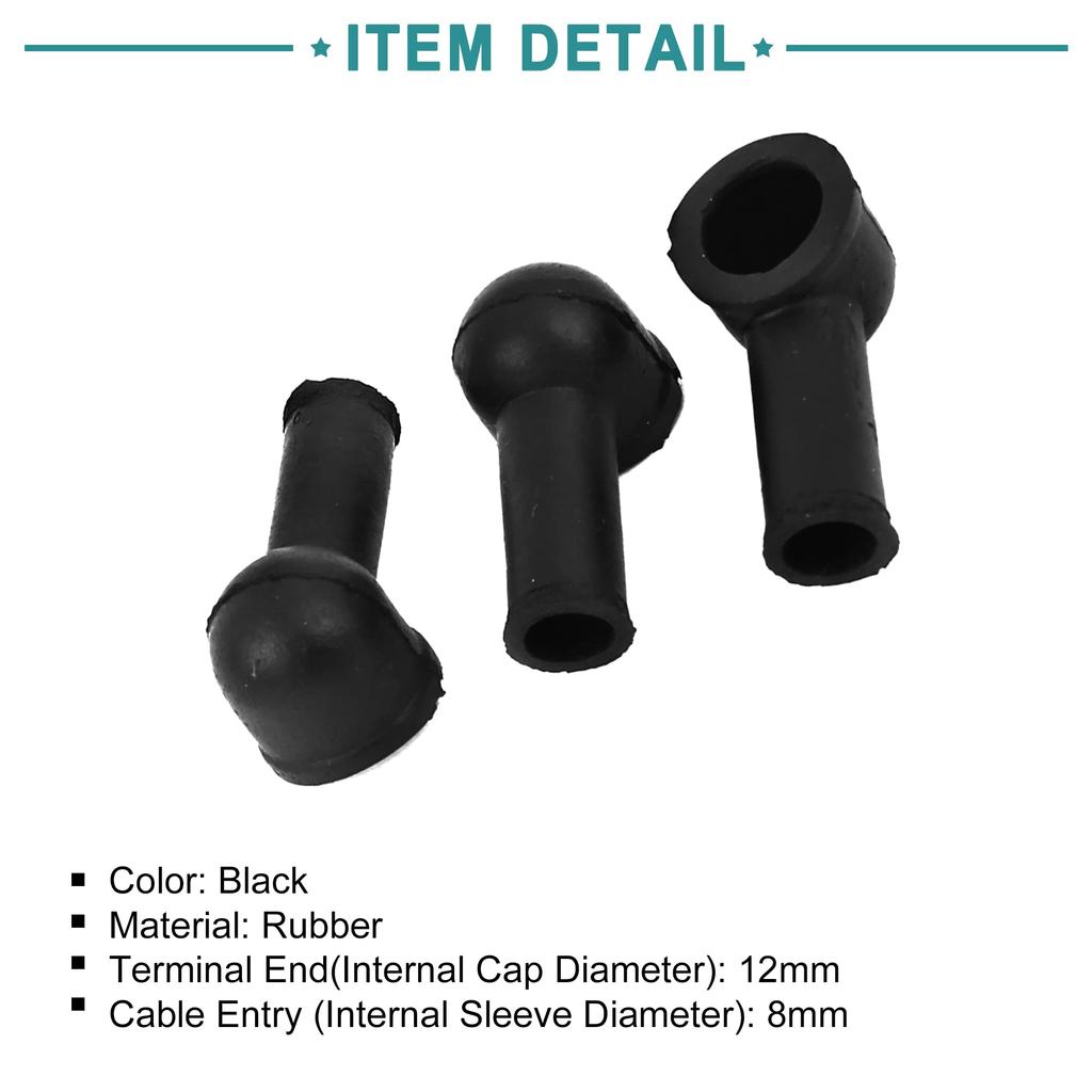 ACROPIX Terminal Insulated Protective Cover Boot Sleeve Angled 12x8mm Black 3pcs
