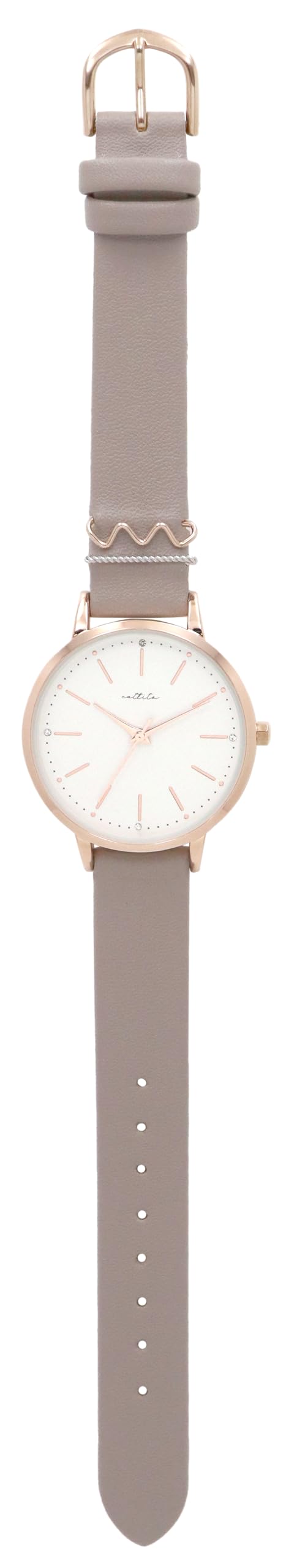 Fieldwork Analog Watch with Leather Zinnia Greige Women s Strap, (GY054-3 GY)